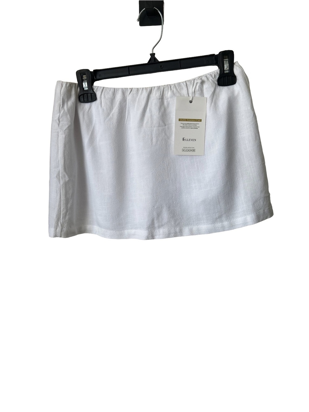 Elleven womens White Mini Skirt with Elastic Waistband - Sz S